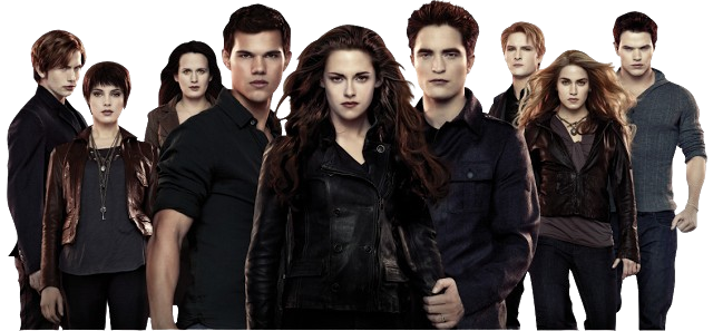 the cullen family, bella, and jacob